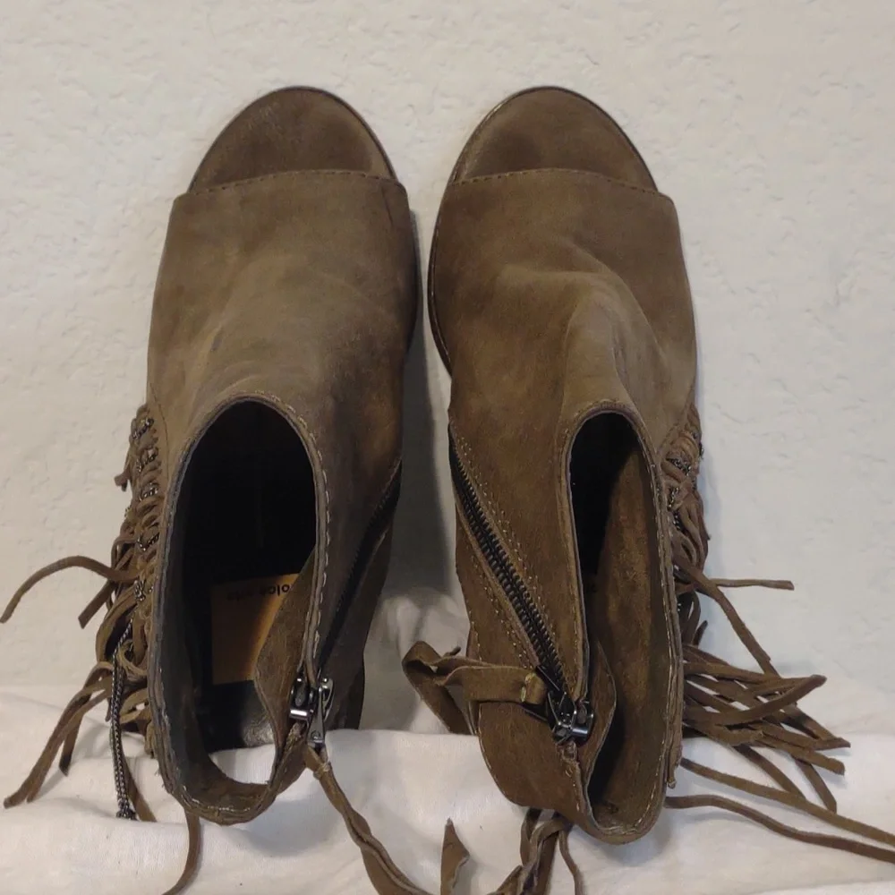 Dolce Vita Noralee Ankle Boots in Olive Nubuck. Size 7.5 EUC - Picture 6 of 15